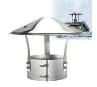 Comignolo Canna Fumaria in Acciaio Inox 201, Comignolo Antivento Antipioggia, Copertura per Camino Pellet Stufa, Rotondo, Terminale Canna Fumaria per Esterni, Regolabile e Rinforzato(150mm/6in)