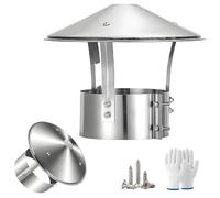 Comignolo Canna Fumaria Terminale Antivento E Antipioggia 250mm Cappello Per Camino In Acciaio Inossidabile, Cappa Per Camino Rotondo Per Tubi De Tetto(90mm/3.5in)