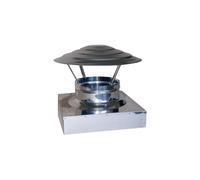 Comignolo Cinese a Base Rettangolare in Acciaio Inox AISI 304 BA SP. 5/10 per Camini (22x32 cm)