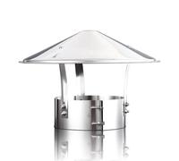 Comignolo Cinese Antivento Terminale Canna Fumaria Acciaio Inox Cappello Uscita Fumi Antipioggia Base Tonda Per Stufa O Camino, Camino Terminale Canna Fumaria 200mm(201 material,200 mm(8 in))