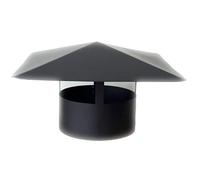 Comignolo Cinese Lam. Alluminata [varie misure] Colore Nero - Ideale per Stufe/Camini a Pellet, Legna (Ø 180 mm, Attacco Femmina per Tubo Nero)