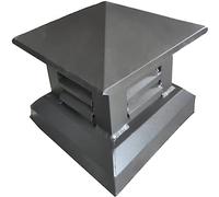 Comignolo, Design A Lamelle Ventilazione, Evacuazione dei Fumi, Antipioggia, Prevenzione del Riflusso Sfiato Quadrato in Lega di Alluminio per Tutti I Tipi di Canna Fumaria, Brown, 25cm/9.84x9.84in