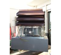 COMIGNOLO ELETTRICO PER CAMINO A LEGNA, RADIALE, CON BASE SU MISURA, IN METALLO