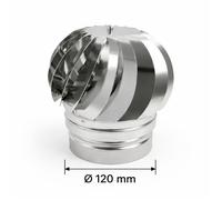 Comignolo Eolico Girevole Acciaio Zincato Antivento Aspirafumo Canna Fumaria