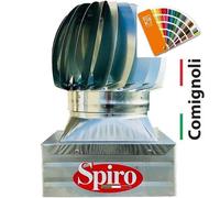 Comignolo Eolico Spiro Base Quadrata Girevole c/2 Cuscinetti x Canne Fumarie. CE