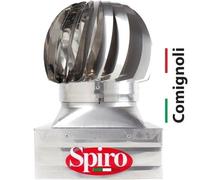 Comignolo Eolico Spiro Base Quadrata Girevole c/2 Cuscinetti x Canne Fumarie. CE