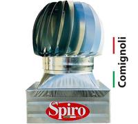 Comignolo Eolico Spiro Base Quadrata Girevole c/2 Cuscinetti x Canne Fumarie. CE