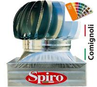 Comignolo Eolico Spiro Base Rettangolare Girevole c/2Cuscinetti xCanneFumarie.CE