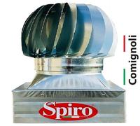 Comignolo Eolico Spiro Base Rettangolare Girevole c/2Cuscinetti xCanneFumarie.CE