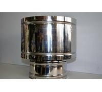 COMIGNOLO FUMAIOLO ANTIVENTO A BOTTE ACCIAIO INOX AISI 304 ATTACCO TONDO F/M