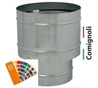 Comignolo Fumaiolo Camino TORRETTA A BOTTE Antivento 4 Venti Acciaio Inox Rame