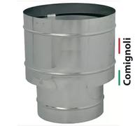 Comignolo Fumaiolo Camino TORRETTA A BOTTE Antivento 4 Venti Acciaio Inox Rame