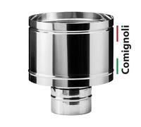 Comignolo Fumaiolo Camino TORRETTA A BOTTE Antivento 4 Venti Acciaio Inox Rame