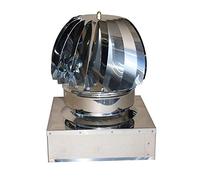 Comignolo girevole aspiratore fumi fumaiolo eolico testa radiante in acciaio inox AISI 304 base quadrata -varie misure- (37x37)