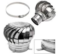 Comignolo Girevole for Camino di Scarico, 110 150 160 200 250 300mm Cappello Eolico, Tappo per Camino Anticorrente con Morsetto per Tetto Fattoria Fabbrica(160mm/6.3in)