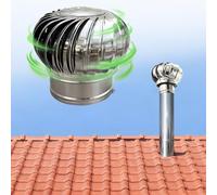 Comignolo Girevole in Acciaio Inossidabile, 75 110 160 200 250 mm Cappello Eolico per Canne Fumarie E Camini, Tappo Antipioggia per Tetto per Tubo di Scarico Fumi, Durevole(250 mm)