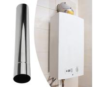 Comignolo Girevole in per acciaio per Canna Fumaria 6cm, Terminale Eolico Anti-Vento per Stufe e Camini, Rotazione a 4 Venti, Lunghezza 20-40cm(30cm)