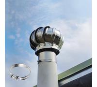 Comignolo Girevole Terminale Cappello Da Camini in Acciaio Inox Antintrusione Cappello Eolico per Camini Antivento E Antipioggia Cappa per Camino Facile Da Installare(11CM)