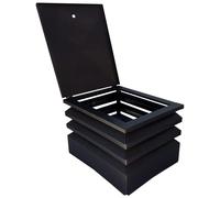 Comignolo grigio antivento antipioggia base rettangolare 6/10 fumaiolo x camino e canna fumaria (27 x 42 cm)