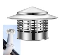 Comignolo in Acciaio Inossidabile 4 5 6.3 7.5 10 11 16 20 22 cm, Cappello Antipioggia per Lo Sfiato Della Canna Fumaria, Terminale Tubo di Scarico con Bordo Largo per Cappe(5cm)