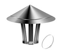 Comignolo in Acciaio Inox Cappello Cinese Canna Fumaria Antivento E Antipioggia Terminale Cappello Stufe Legna, Pellet E Caldaie Varie Misure(15cm)