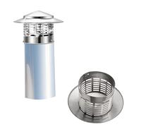 Comignolo in Acciaio Inox Cono Copertura Antipioggia Del Tetto Antivento E Antipioggia Cappa per Camino Con Retina Copertura Fumaiolo a Cappello Facile Da Installare(16CM)