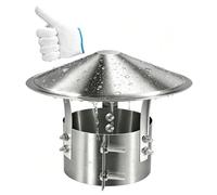 Comignolo in Acciaio Inox, Coperture per Camino da 7,5 cm a 31,5 cm | Cappello Conico Antipioggia, Cappello per Sfiato di Scarico sul Tetto, Adatto per Comignolo Canne Fumarie Stufa Tubo(190mm)