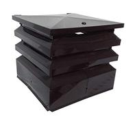 Comignolo marrone antivento antipioggia base rettangolare 6/10 fumaiolo per camino e canna fumaria (32 x 42 cm)