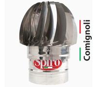 Comignolo Monoparete Eolico Spiro a Innesto Tondo Girevole con 2 Cuscinetti. CE