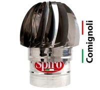 Comignolo Monoparete Eolico Spiro a Innesto Tondo Girevole con 2 Cuscinetti. CE