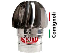 Comignolo Monoparete Eolico Spiro a Innesto Tondo Girevole con 2 Cuscinetti. CE