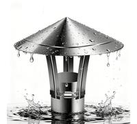 Comignolo Stufa A Pellet 5 9 13 18 23 cm, Cappello da Camino con Parte Superiore Conica, Copertura per Camino Rotondo con Bordo Largo Strumento, Alla Pioggia e Agli Uccelli(11 cm)