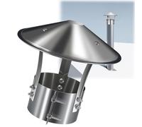Comignolo, Terminale Canna Fumaria, Cappello Antipioggia per Camino e Stufa | Cappello Cinese, Base Tonda, Fissaggio a Vite, Forma a Ombrello, Scarico Fumi, Stufa a Legna, Tetto(90mm/3.54in)