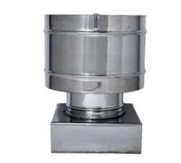Comignolo Terminale Circolare 4 Venti Per Canna Fumaria Su Base Quadrata In Acciaio Inox per camino, stufa o caldaia (20 X 20 CM, Ø 180 mm)