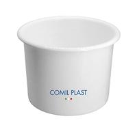 Comil Plast | Portafiori Interno in plastica per Vaso da cimitero Colore Bianco | Diametro 14 cm, Altezza 11 cm.