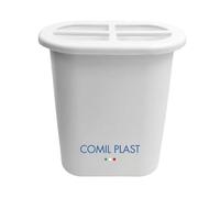 Comil Plast | Portafiori Interno in plastica per Vaso da cimitero Ovale Colore Bianco | Larghezza 12 cm, Altezza 15 cm con ghiera in Plastica Inclusa
