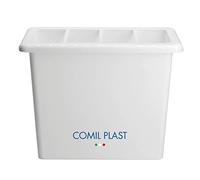 Comil Plast | Portafiori Interno in plastica per Vaso da cimitero Rettangolare Colore Bianco | Larghezza 16 cm, Altezza 14 cm con ghiera in Plastica Inclusa