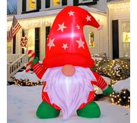 COMIN Gonfiabili natalizi alti 1,2 m, decorazioni per esterni, gnomi che indossano cappello rosso con LED integrati per decorazioni natalizie per interni ed esterni, cortile, prato, giardino