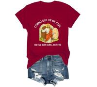 Coming Out of My Cave and I 've Been Doing Just Fine T-Shirt, Maglietta unisex con Gesù, Porpora, L