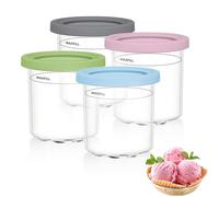 Comioke 4 Pezzi Contenitori per Gelato per Ninja Creami,Contenitore Creami per Macchina da gelato Ninja,Contenitori di Ricambio per NC299AMZ,C300s,NC300,NC301,Senza BPA,Lavabile in Lavastoviglie