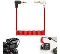 Comioke Cavo per Microfono TRS a TRRS,Cavo Microfono da 3,5mm TRS a TRRS,Microfonico Ad Angolo Retto a Spirale Compatibile con Rode VideoMic,VideoMicro,BOYA Microfono,60cm,Rosso,Maschio a Maschio