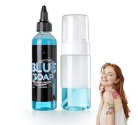Comioke Detergente per Tatuaggi, 120ml/4oz Lavaggio Tatuaggi, Tattoo Detergente Delicato, Tattoo Blue Soap con bottiglia spumante, per Detergere e Proteggere
