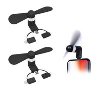 Comioke Mini Ventilatore Portatile 3 in 1 USB per Casa, Viaggi, Ufficio, Mini Ventola per Cellulare, Portatile Ventole Portatili per Telefono Cellulare, Ventilatore USB (nero 2PCS)