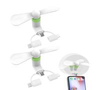 Comioke Mini Ventilatore Portatile 3 in 1 USB per Casa, Viaggi, Ufficio, Mini Ventola per Cellulare, Portatile Ventole Portatili per Telefono Cellulare, Ventilatore USB (Bianco 2PCS)