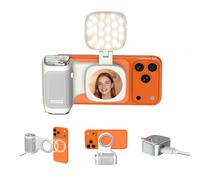 COMITOK MOCA - Impugnatura per fotocamera iPhone con luce di riempimento magnetica e specchio per fotocamera nativa 17 Pro iOS26, Fun Shot, impugnatura magnetica per telefono compatibile con iOS17 e