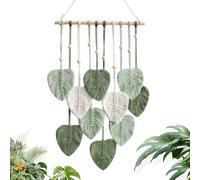 Comius Sharp Arazzo Macrame Foglie Decorazione, Appeso a Parete Boho Decorazione, Macrame Appeso a Parete, per Camera da Letto, Cameretta dei Bambini, Decorazione da Parete, 40 x 90 cm (Verde)