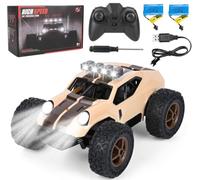 Comius Sharp Macchina Telecomandata，1/20 25km/H Macchina Radiocomandata Ad Alta Velocità, Fuoristrada A Trazione Integrale Con Luci A Led, Regalo Per Bambini Di 7-14 Anni(Marrone)