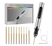 Comius Sharp Mini Trapano Elettrico a 3 Velocità, DIY Drill Pen Set con 10 Trapano Elicoidale (0.6-2.2 mm), USB Ricaricabile, Set di Punte per Resina, Plastica, Legno, Circuiti