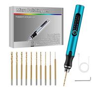 Comius Sharp Mini Trapano Elettrico a 3 Velocità, DIY Drill Pen Set con 10 Trapano Elicoidale (0.6-2.2 mm), USB Ricaricabile, Set di Punte per Resina, Plastica, Legno, Circuiti (Blu)