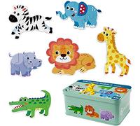 Comius Sharp Puzzle di Legno Set, 6 Pezzo Giocattoli Puzzle in Legno, Educativo Giocattoli Giochi Set Regalo, Giocattoli Montessori per 3 4 5 Anni Bambina Bimbo Ragazza Ragazzo (Animal)